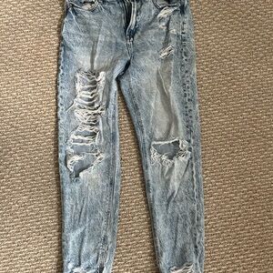 Distressed Blue Jeans